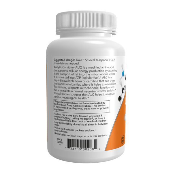 L-карнитин, L-Carnitine, чистый порошок, 85 г, NOW foods NOW-00217 фото
