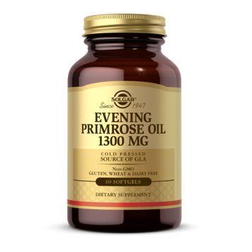 Олія примули вечірньої 1300мг - 60 капсул, Evening Primrose Oil 1300mg - 60 softgels, Solgar SOL-01057 фото