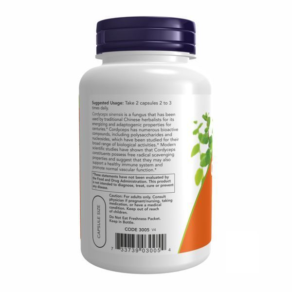 Кордіцепс, Cordyceps, 750 мг, 90 вегетаріанських капсул, NOW foods NOW-03005 фото