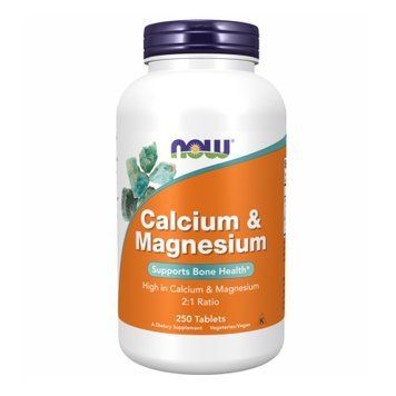 Кальцій і магній, Calcium & Magnesium, 250 таблеток, NOW foods NOW-01272 фото
