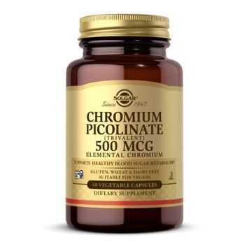 Піколінат хрому 500 мкг - 60 капсул, Chromium Picolinate 500 mcg - 60 caps, Solgar SOL-00871 фото