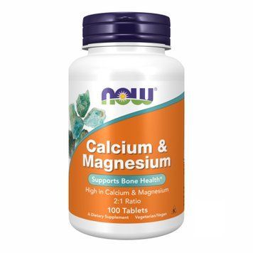 Кальцій та магній, Calcium & Magnesium, 100 таблеток, NOW foods NOW-01270 фото