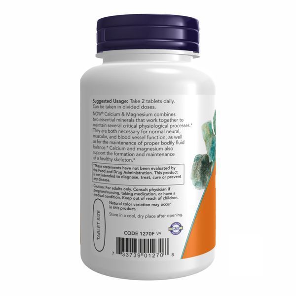 Кальцій та магній, Calcium & Magnesium, 100 таблеток, NOW foods NOW-01270 фото