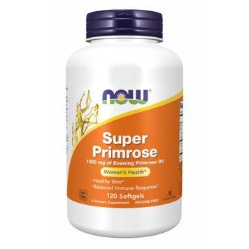 Олія вечірньої примули, Evening Primrose Oil, супер, 1300 мг, 120 капсул, NOW foods NOW-01757 фото