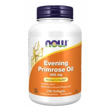 Олія вечірньої примули, Evening Primrose Oil, 500 мг 250 капсул, NOW foods NOW-01752 фото