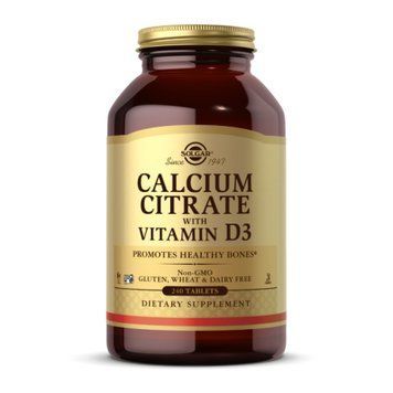Цитрат кальцію з вітаміном D3 - 240 таблеток, Calcium Citrate with Vitamin D3 - 240 tabs, Solgar SOL-00432 фото