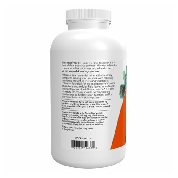 Калия глюконат, Potassium Gluconate, чистый порошок, 454 г, NOW foods NOW-01471 фото