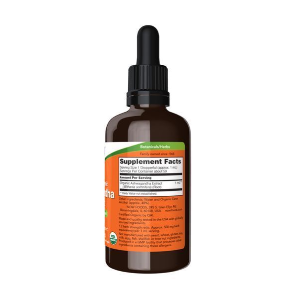 Жидкий экстракт ашвагандхи &ndash; 59 мл, Ashwagandha Liquid Extract &ndash; 59 ml, NOW foods NOW-04821 фото