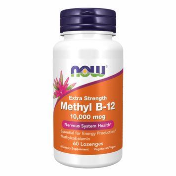 Метилкобаламин Витамин B-12 10000 мкг - 60 пастилок, Methyl B-12 10000mcg - 60 lozenges, NOW foods NOW-00501 фото