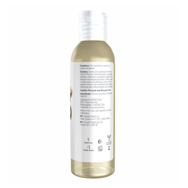 Касторовое масло - 118 мл чистое, Castor Oil - 118 мл коричневый, NOW foods NOW-07679 фото
