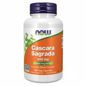 Каскара сагада, Cascara Sagrada, 450 мг, 100 капсул, NOW foods NOW-04620 фото