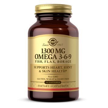 Омега 3-6-9 1300мг - 60 капсул, Omega 3-6-9 1300mg - 60 softgels, Solgar SOL-02027 фото