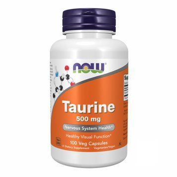 Таурин, Taurine, 500 мг, 100 вегетаріанських капсул, NOW foods NOW-00140 фото