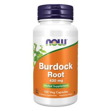 Корень лопуха, Burdock Root, 430 мг, 100 вегетарианских капсул, NOW foods NOW-04608 фото