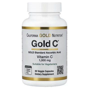 Вітамін C 1000 мг, 60 капсул, Gold C California Gold Nutrition CGN-00931 фото