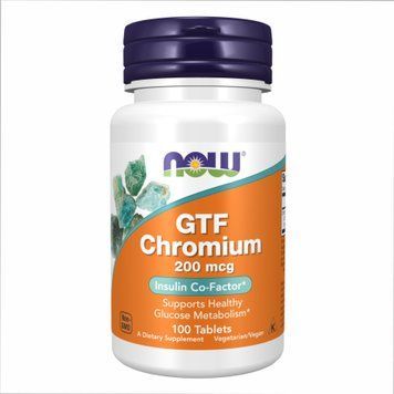 Хром, GTF Chromium, 200 мкг, 250 таблеток, NOW foods NOW-01432 фото