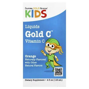 Вітамін C у рідкій формі для дітей California Gold Nutrition Liquid Gold зі смаком терпкого апельсину 118 мл CGN-01099 фото