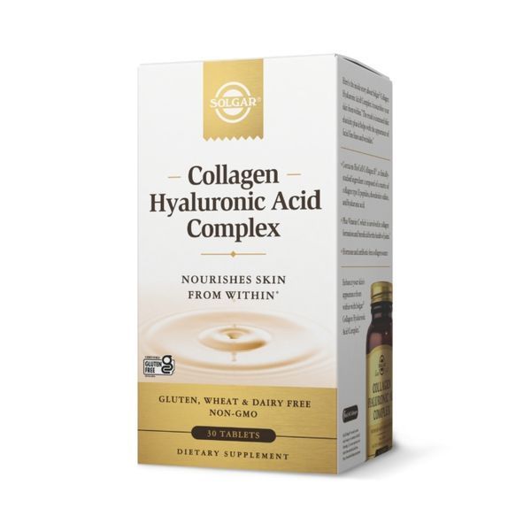 Гиалуроновая кислота с коллагеном, Hyaluronic Acid, Solgar, комплекс, 120 мг, 30 таблеток SOL-01417 фото