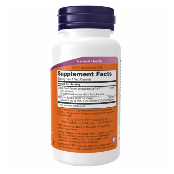 Нормалізація тиску, Blood Pressure Health, 90 вегетаріанських капсул, NOW foods NOW-03066 фото