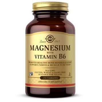 Магній з вітаміном В6, Magnesium Vitamin B6, Solgar, 250 таблеток SOL-01721 фото