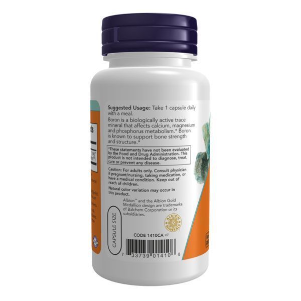 Бор 3 мг &ndash; 250 капсул, Boron 3 mg &ndash; 250 vcaps, NOW foods NOW-01412 фото
