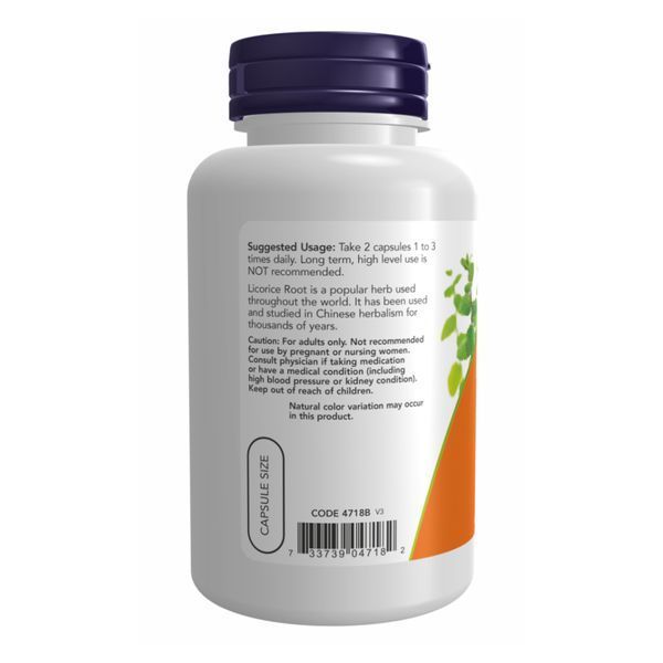 Корінь солодки (Licorice Root), 450 мг, 100 вегетаріанських капсул, NOW foods NOW-04718 фото