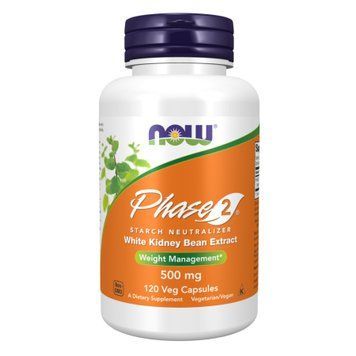 Фаза-2 500 мг, нейтрализатор крахмала &ndash; 120 капсул, Phase-2 500 mg &ndash; 120 vcaps, NOW foods NOW-03021 фото