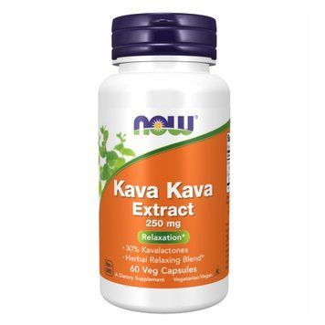 Кава Кава екстракт, 250 мг, 60 рослинних капсул, NOW foods NOW-04716 фото