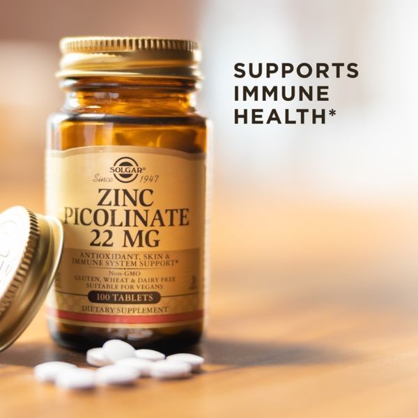 Пиколинат цинка 22мг (Zinc Picolinate), Solgar, 100 таблеток SOL-03725 фото