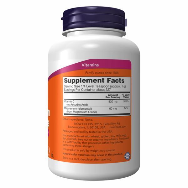 Магний Аскорбат &ndash; 227 гр, Magnesium Ascorbate &ndash; 227g, NOW foods NOW-00756 фото