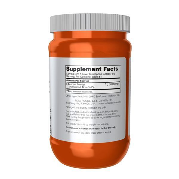 L-лейцин порошок - 255гр, L-Leucine Powder - 255g, NOW foods NOW-00241 фото