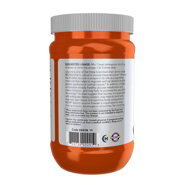 L-лейцин порошок - 255гр, L-Leucine Powder - 255g, NOW foods NOW-00241 фото