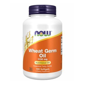 Масло зародків пшениці, Wheat Germ Oil, 1130 мг, 100 гелевих капсул, NOW foods NOW-01870 фото