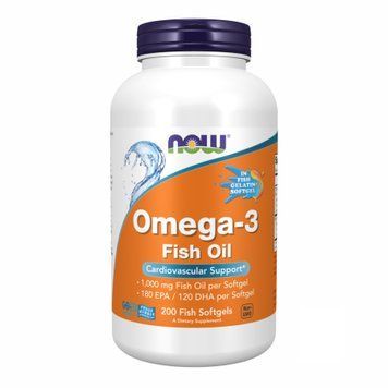 Омега-3 FO 1000 мг 180/120 риб'ячий желатин - 200 капсул, Omega-3 FO 1000mg 180/120 Fish Gelatin - 200 sgels, NOW foods NOW-01648 фото