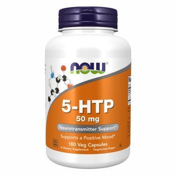 5-HTP, 5-гидрокситриптофан, 5-HTP, 50 мг, 180 вегетарианских капсул, NOW foods NOW-00101 фото