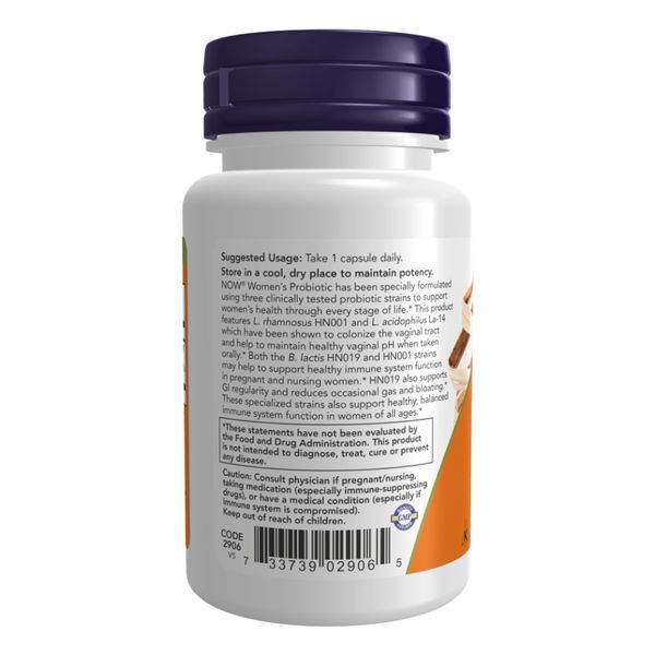 Пробіотики для жінок, Woman's Probiotic, 20 млрд КУО, 50 рослинних капсул, NOW foods NOW-02906 фото