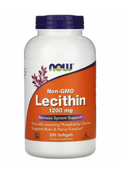Лецитин, Lecithin, Now Foods, 1200 мг, 200 гелевых капсул NOW-02212 фото