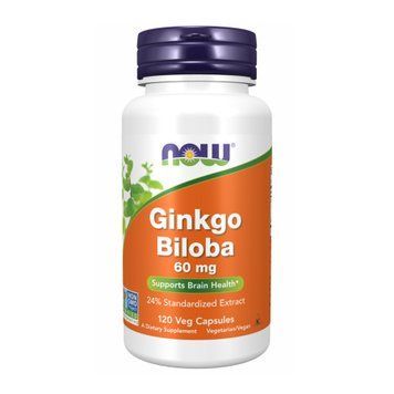 Гинкго билоба, Ginkgo Biloba, 60 мг, 120 капсул, NOW foods NOW-04687 фото