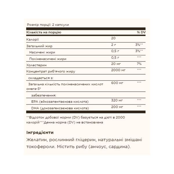 Концентрат рыбьего жира Омега-3 &ndash; 120 капсул, Omega-3 Fish Oil Concentrate - 120 softgels, Solgar SOL-01788 фото