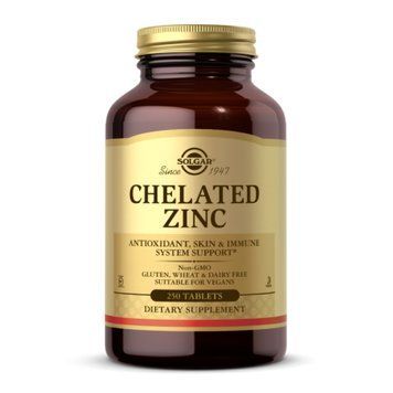 Хелатний цинк та магній - 250 таблеток, Chelated Zinc Mg - 250 Tab, Solgar SOL-00801 фото