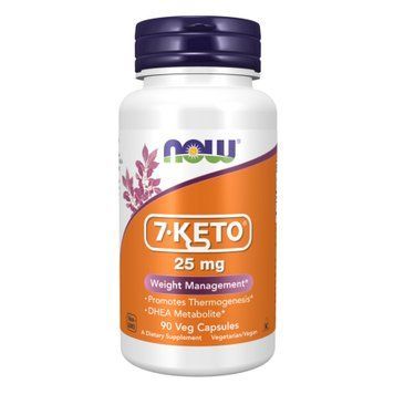 7-кето Дегидроэпиандростерон, 7-KETO, 25 мг, 90 вегетарианских капсул, NOW foods NOW-03010 фото