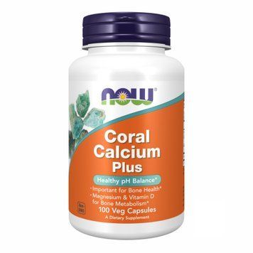 Кораловий кальцій плюс, Coral Calcium Plus, 100 вегетаріанських капсул, NOW foods NOW-01276 фото